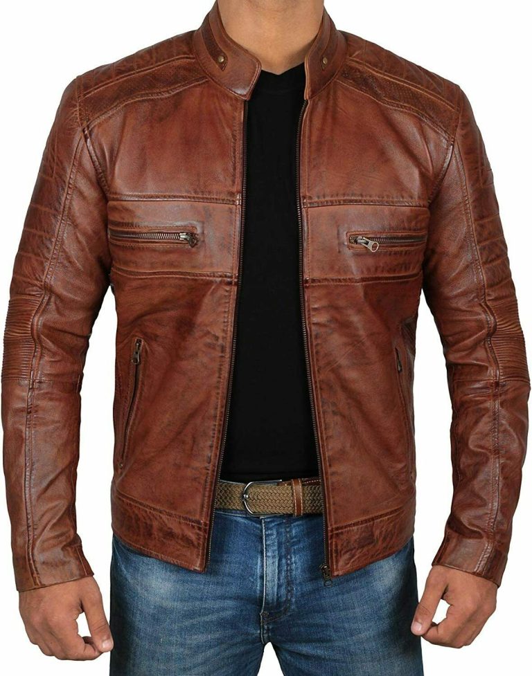 Body Fitted Men's Authentic Lambskin Pure Leather Jacket Stylish Outfit Coat
